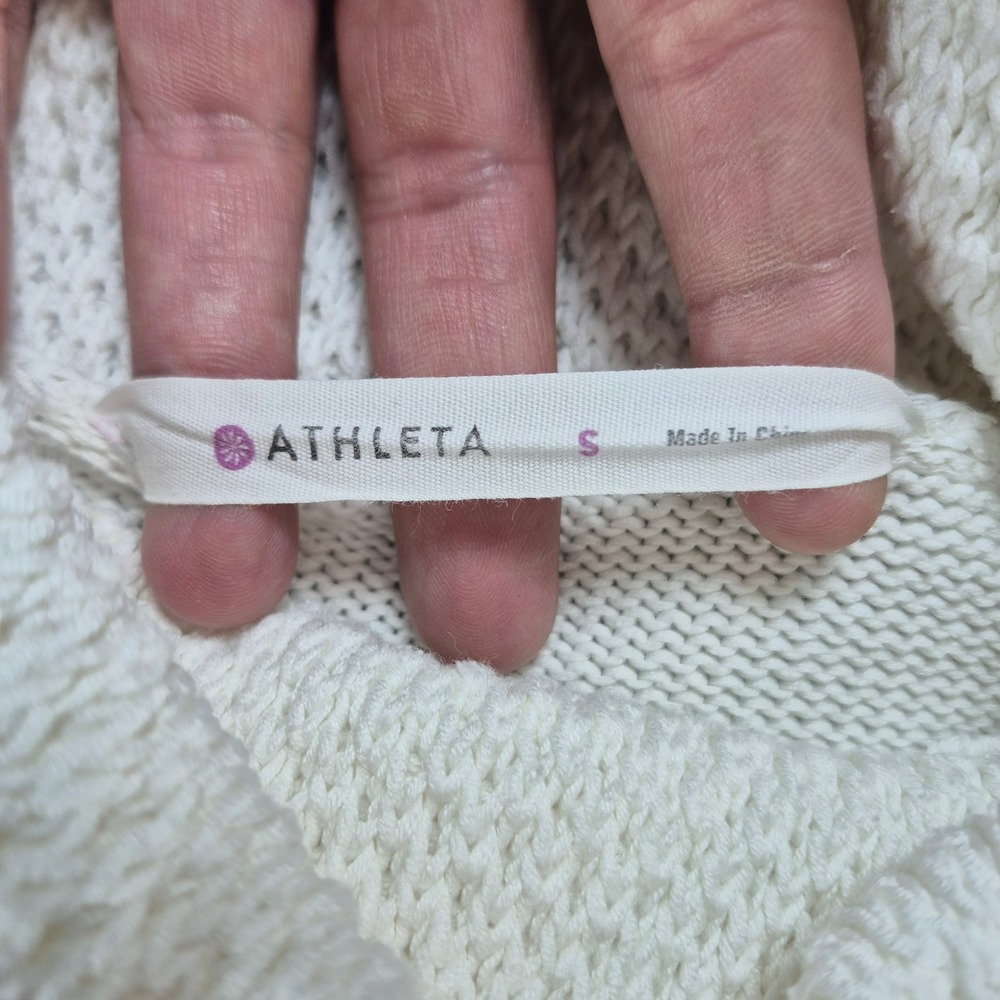 Athleta Turtleneck Sweater Womens‎ Small Ivory Textured Knit Breckenridge - Picture 3 of 8